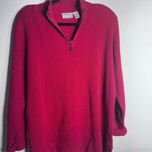 Review Fuchsia Ribbed Half-Zip Sweater